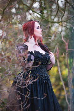 Beautiful black gothic bridal dress.