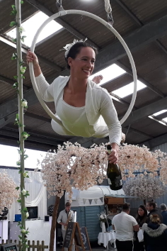 Aerial bartending by The 2 Lisa's.