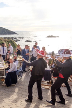 The Beat Banditos performing at a wedding.