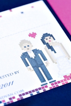 8bit wedding invites